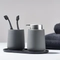 Porcelanowy dozownik do mydła Nova 250 ml, szary - Zone Denmark