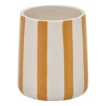 Kubek na szczoteczki do zębów ceramiczny w paski Strio, żółty - 5five
