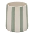 Kubek na szczoteczki do zębów ceramiczny w paski Strio, zielony - 5five