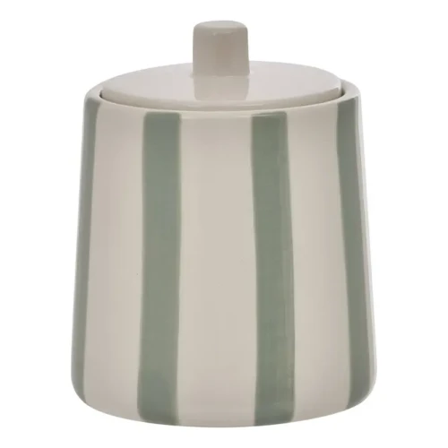 Pojemnik na waciki i patyczki Strio ceramiczny, zielony - 5five