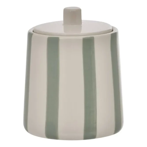 Pojemnik na waciki i patyczki Strio ceramiczny, zielony - 5five