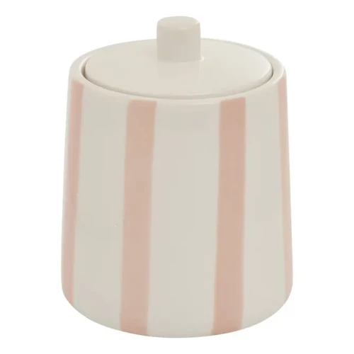 Pojemnik na waciki i patyczki Strio ceramiczny, różowy - 5five