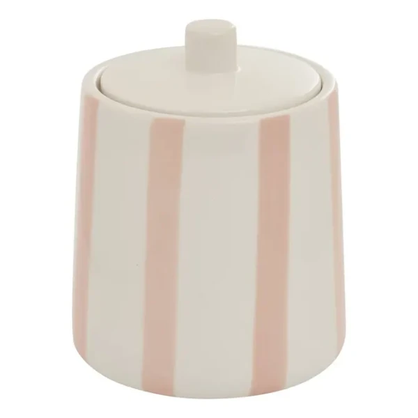 Pojemnik na waciki i patyczki Strio ceramiczny, różowy - 5five