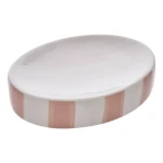 Mydelniczka ceramiczna w paski Strio, różowa - 5five
