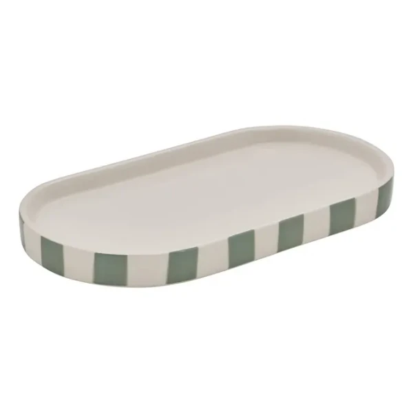Ceramiczna taca łazienkowa Strio, zielona - 5five