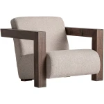 Designerski fotel tapicerowany z drewnianą ramą Virazel - Vical