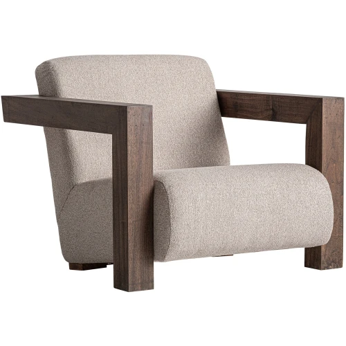 Designerski fotel tapicerowany z drewnianą ramą Virazel - Vical