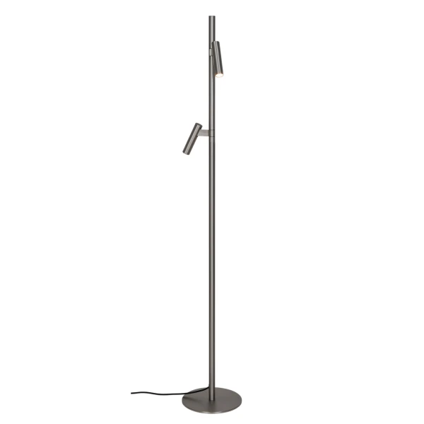 Minimalistyczna lampa podłogowa Makoto, satin chrome - DFTP by Nordlux
