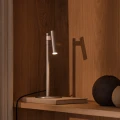 Minimalistyczna lampa stołowa Makoto, satin chrome - DFTP by Nordlux