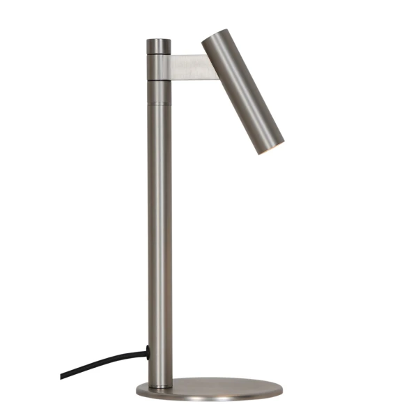 Minimalistyczna lampa stołowa Makoto, satin chrome - DFTP by Nordlux