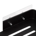 Aluminiowa półka pod prysznic bez wiercenia z haczykami, czarna - 5five