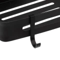 Aluminiowa półka pod prysznic bez wiercenia z haczykami, czarna - 5five