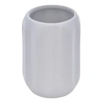 Ceramiczny kubek na szczoteczki z reliefowym wzorem Colorama, biały - 5five