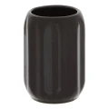 Ceramiczny kubek na szczoteczki z reliefowym wzorem Colorama, czarny - 5five
