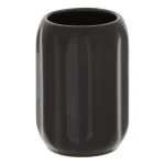 Ceramiczny kubek na szczoteczki z reliefowym wzorem Colorama, czarny - 5five