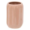 Ceramiczny kubek na szczoteczki z reliefowym wzorem Colorama, różowy - 5five