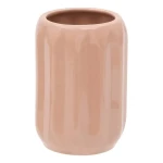 Ceramiczny kubek na szczoteczki z reliefowym wzorem Colorama, różowy - 5five