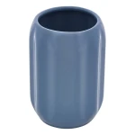 Ceramiczny kubek na szczoteczki z reliefowym wzorem Colorama, niebieski - 5five