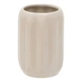 Ceramiczny kubek na szczoteczki z reliefowym wzorem Colorama, beżowy - 5five