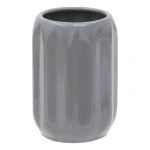 Ceramiczny kubek na szczoteczki z reliefowym wzorem Colorama, szary - 5five