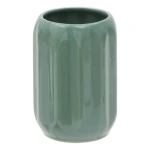 Ceramiczny kubek na szczoteczki z reliefowym wzorem Colorama, zielony - 5five
