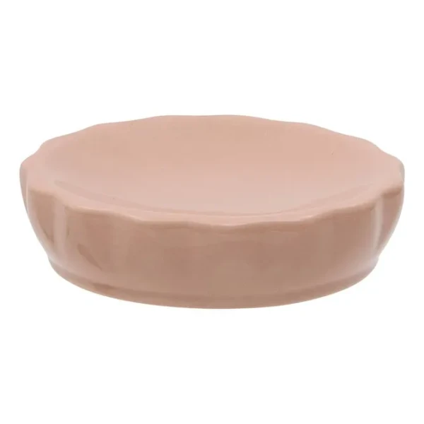 Ceramiczna mydelniczka z reliefowym wzorem Colorama, różowa - 5five