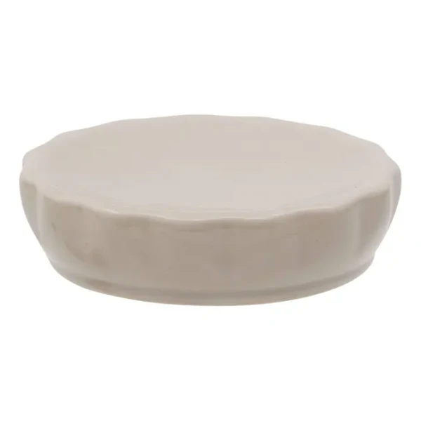 Ceramiczna mydelniczka z reliefowym wzorem Colorama, beżowa - 5five