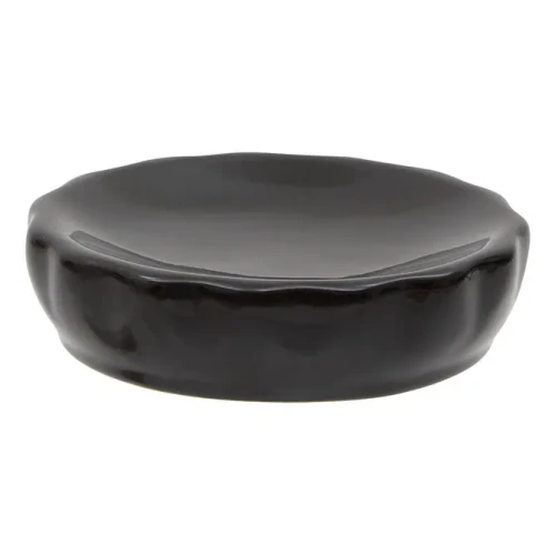 Ceramiczna mydelniczka z reliefowym wzorem Colorama, czarna - 5five
