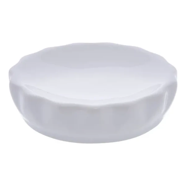 Ceramiczna mydelniczka z reliefowym wzorem Colorama, biała - 5five