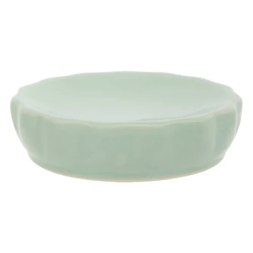 Ceramiczna mydelniczka z reliefowym wzorem Colorama, seledynowa - 5five