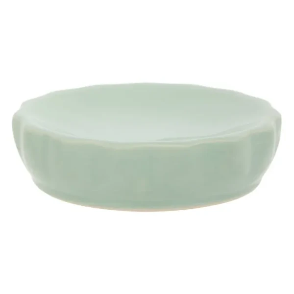 Ceramiczna mydelniczka z reliefowym wzorem Colorama, seledynowa - 5five