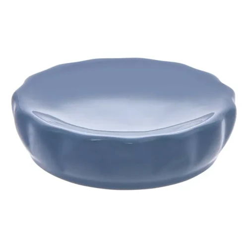 Ceramiczna mydelniczka z reliefowym wzorem Colorama, niebieska - 5five