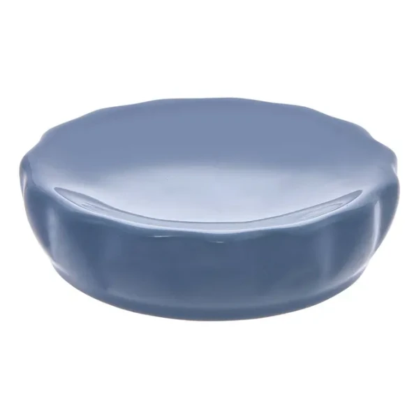 Ceramiczna mydelniczka z reliefowym wzorem Colorama, niebieska - 5five