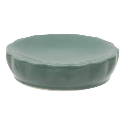 Ceramiczna mydelniczka z reliefowym wzorem Colorama, zielona - 5five