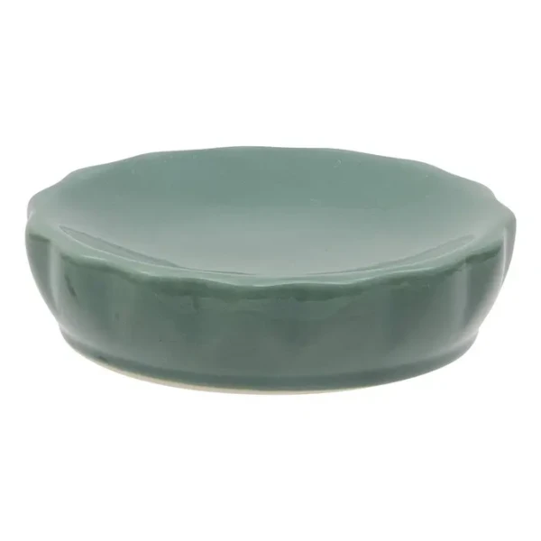 Ceramiczna mydelniczka z reliefowym wzorem Colorama, zielona - 5five
