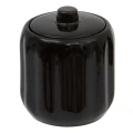 Ceramiczny pojemnik na waciki i patyczki z reliefowym wzorem Colorama, czarny - 5five