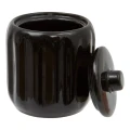 Ceramiczny pojemnik na waciki i patyczki z reliefowym wzorem Colorama, czarny - 5five