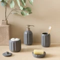 Ceramiczny pojemnik na waciki i patyczki z reliefowym wzorem Colorama, szary - 5five