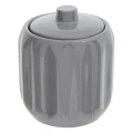 Ceramiczny pojemnik na waciki i patyczki z reliefowym wzorem Colorama, szary - 5five