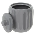 Ceramiczny pojemnik na waciki i patyczki z reliefowym wzorem Colorama, szary - 5five