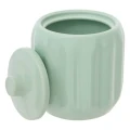 Ceramiczny pojemnik na waciki i patyczki z reliefowym wzorem Colorama, seledynowy - 5five