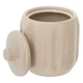 Ceramiczny pojemnik na waciki i patyczki z reliefowym wzorem Colorama, beżowy - 5five