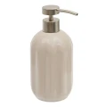 Ceramiczny dozownik do mydła z reliefowym wzorem Colorama 450 ml, beżowy - 5five