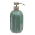 Ceramiczny dozownik do mydła z reliefowym wzorem Colorama 450 ml, zielony - 5five