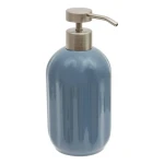 Ceramiczny dozownik do mydła z reliefowym wzorem Colorama 450 ml, niebieski - 5five
