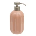 Ceramiczny dozownik do mydła z reliefowym wzorem Colorama 450 ml, różowy - 5five