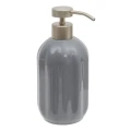 Ceramiczny dozownik do mydła z reliefowym wzorem Colorama 450 ml, szary - 5five