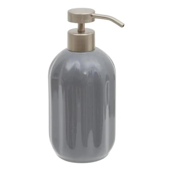 Ceramiczny dozownik do mydła z reliefowym wzorem Colorama 450 ml, szary - 5five