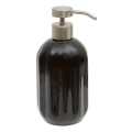 Ceramiczny dozownik do mydła z reliefowym wzorem Colorama 450 ml, czarny - 5five