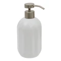 Ceramiczny dozownik do mydła z reliefowym wzorem Colorama 450 ml, biały - 5five